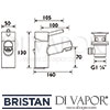 Bristan Prism Basin Mixer Pop-Up Waste Dimensions